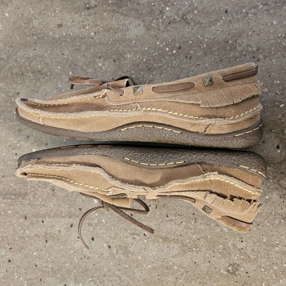 Durango Santa Fe Women's Suede Leather Moccasin Sz 7m  Fringe Studded  DCRD095 - Picture 5 of 9